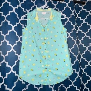 Girls Button Down Sleeveless top